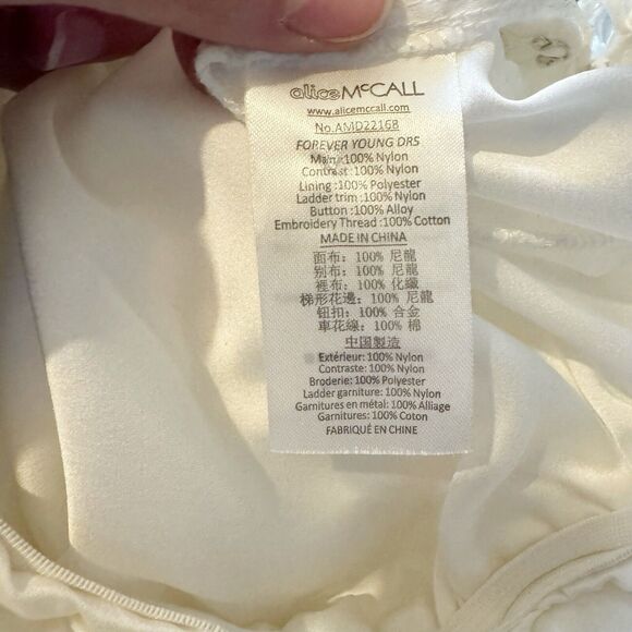 Alice McCall Forever Young White Lace Illusion Ruffle Mini Dress US 2 Bridal - Picture 10 of 11